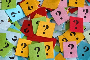 Post it notes with question marks on