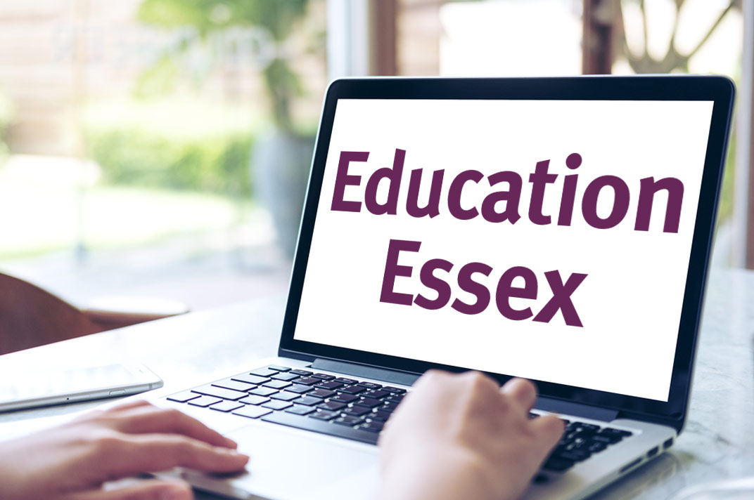 Education Essex displayed on a laptop