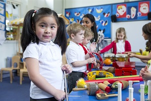 Young children in a classroom