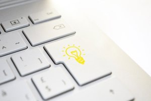 Keyboard with idea symbol